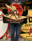 Antique Vintage Old Style Sign Tanglefoot Fly Paper Made Usa