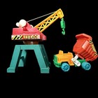 Vintage 1980s Playskool Li   l Playmates Vehicle Lot Cranes Bulldozer