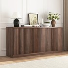 Buffet Cabinet With Storage  62 60  Sideboard Cabinet With 4 Doors   Shelves