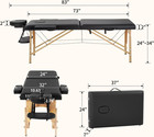 Massage Bed Portable Massage Table 24 Inch Wide Lash Bed Height Adjustable 2 Fol
