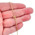 Vintage Gold-tone Sterling Silver Paperclip Chain Necklace Adjustable 16   -18 