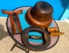 Antique Milliner s Hatter s Tool Set Rounding Jack  Hat Blocks   Stretcher  Lg 