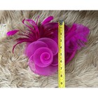 Fascinator Hat Kentucky Derby Wedding Party Feather Flower Clip On Magenta