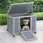 24  Rabbit Hutch Wooden Pet Cage With Run Asphalt Roof Bunny Small Animal House