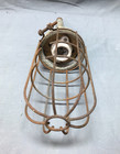 Vtg Spero Industrial Single Cage Cast Metal Light Steam Punk Old Garage 1600-22b