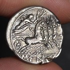 Roma Head Denarius 123bc Ancient Roman Republic Silver Coin Fannius Toning Rome