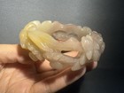 56 4mm Natural Due Color Mongolian Jade Sculpture  Shetei Cui  Hand Carve