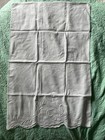 Vtg White Monogram C Embroidered Pillowcase Single Linen Cottage French Country