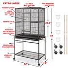 64  X-large Wrought Iron Flight Aviary Canary Finches Bird Cage Removable Stand