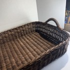 Vtg Extra Lg Storage Basket Rectangle Open Brown Wicker french Country 19x14x6   