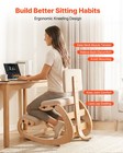 Vevor Ergonomic Kneeling Chair Wood Posture Chair With Backrest   Thick Cushions
