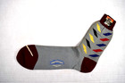 Argyle Socks Vtg Rainbow Argyle 50s  Art Deco Black Blue Red Yellow Sliced 9-11