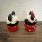 Disney Parks 2019 Mickey   Minnie Mouse Cupcake Salt   Pepper Shaker Set -unused