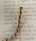 Vintage Antique French Gold dark Red Wire Metallic Tubular Cord Military 1 4 