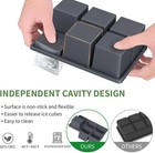 2pack Large Ice Cube Molds Tray With Lid stackable Big Silicone Square Cube Mold