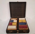 1950s Vintage Clay And Plastic Poker Chip Set W  2 Sets Of Vintage Playing Cards