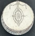 Vintage Sterling Silver Etched Cut Crystal Vanity Dresser Jar Monogram Cmm