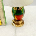 Dollhouse Miniature Table Lamp Electric Light White Shade Gold Base Multi-color
