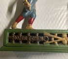 Antique   Vintage Cast Iron Hometown Battery Baseball Mechanical Bank  Works