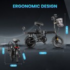 14inch Foldable E-bike  Alarm  Turning  Lights  Horn 500w 750 Peak Free Shipping