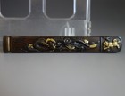 Kozuka Dragon Tiger Ryuko Gold Inlay Sword Fitting Japan Samurai Edo Tsuba