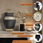 Naniurn Adult Urn For Human Ashes Black   Gold Square Cremation Urn