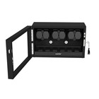 Automatic 6 Watches Box Watch Winder With 6 Extra Storage Case Blue Led Light