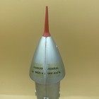 Vintage 1957s Astro Mfg Metal Rocket Bank Atomic Space Age Silver Tone Works