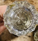 Vintage Antique Crystal Glass Door Knobs Brass   Metal Hardware 12 Point