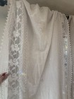 Vintage Crochet Lace 40x80 Curtains Set White Cream
