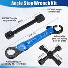 5 Pcs Angle Stop Wrench Kit Plumbing Tool  Compression Sleeve Puller For 1 2  