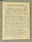 Peter Yarrow  Weave Me The Sunshine Sheet Music  1972  Warner Bros  