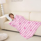 Feelyou Bow Cute Plush Throw Blanket Pink White Plaid Flannel Blanket Baby 30   