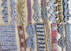 Very Rare Lot Antique Vintage Sari Trim Lace Ribbon 25 Pc  Zari Sequins Rndm