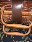 Vintage Wicker Picnic Sewing Basket Suitcase Storage Organizer Box Decor Handles