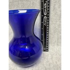 Glass Vase Cobalt Blue Bulbous Flared Rim 7 5 Inch