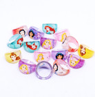 Lot New 100 Pcs Mix Cartoon Princess Acrylic Children Rings Gifts 15mm