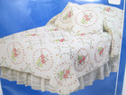 Vintage Stamped Quilt Blocks Floral 18in Square Springtime Embroidery Or Paint
