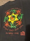 Vintage Bob Marley Exodus Tuff Gong Crop Top Shirt 19 5x23 Reggae Black Hem Cut