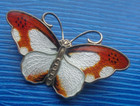 Norwegian Enamel Butterfly Brooch Vintage Sterling Silver Hroar Prydz Of Norway