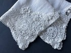 Antique Lace Bridal Handkerchief Brussels Princess Lace 29cm   11   