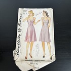 Vintage 1940s Simplicity 3829 Glam Pinup Bias Slip Sewing Pattern 16 Small Used
