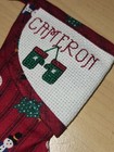 Cross-stiched cameron Handmade Personalized Christmas Stocking Snowman new 