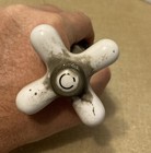 Antique Cold Water Faucet Spigot Bathroom Sink Single Porcelain Knob