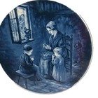 19th Century Signed Delft Blue Feeding Time Tile