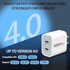 Fast Usb C Charger Block Pd 40w Dual Type C Power Adapter Wall Charger Plug Lot