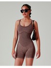 Womens Tummy Control Bodycon Workout Jumpsuits U Neck One Piece Butt Lift Romper