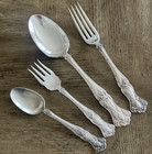 1847 Rogers Bros Vintage Silver Plated Dinner Salad Fork Spoon 16pc Grape 1904
