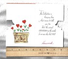 Vtg  Valentine Card Little Duck Picking Glittered Heart Flowers For Grandma