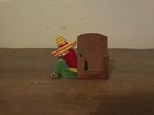 Vintage Collectible Mexican Folk Art Wood Cutout Card Holder Mexican Motif